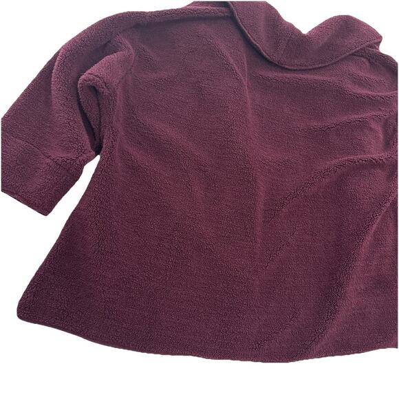 Koolaburra By UGG Sherpa Open Front Cardigan Jacket Womens 3X Maroon Sweater - Picture 7 of 14